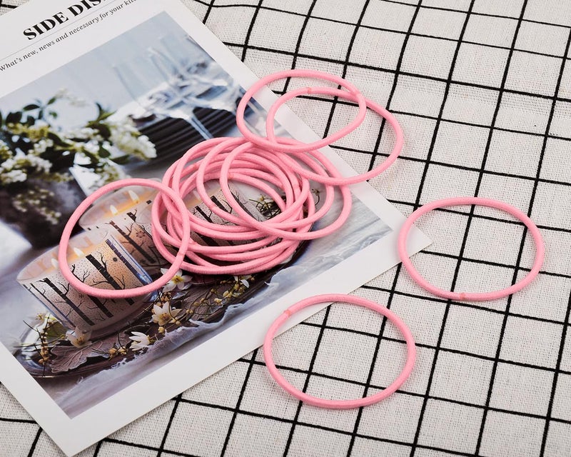 DS.DISTINCTIVE STYLE DS. DISTINCTIVE STYLE Hair Ties 50 Pieces 2.5 mm Elastic Hair Bands Hair Rubber Bands Ponytail Holders (Pink) - Image 3